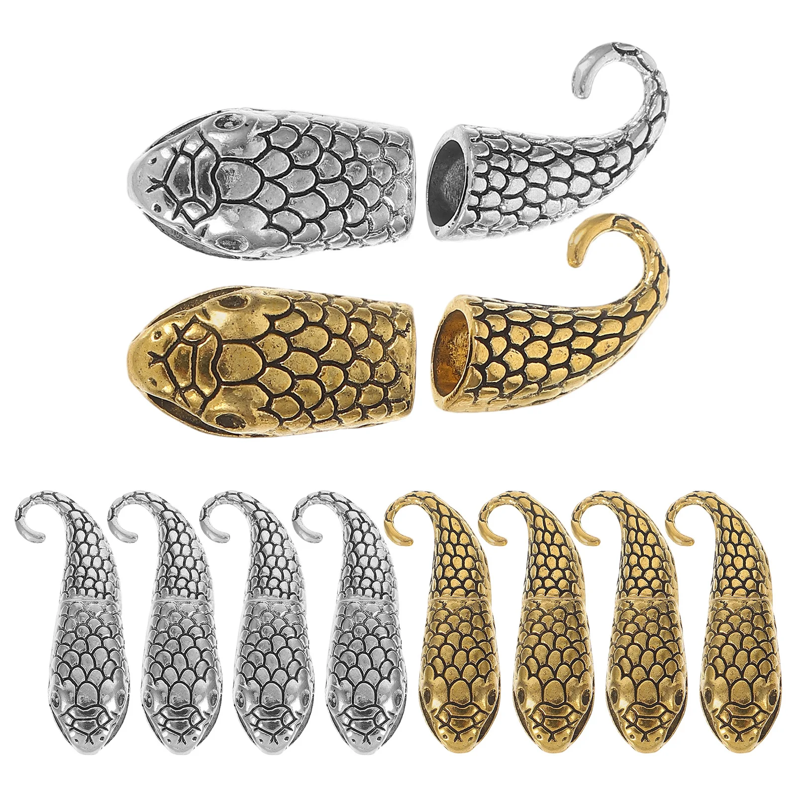 10Pairs رأس الأفعى مجوهرات المشابك دقيقة سبيكة أبازيم ل أساور يدوية القلائد الاكسسوارات الحرفية إغلاق الإصلاح