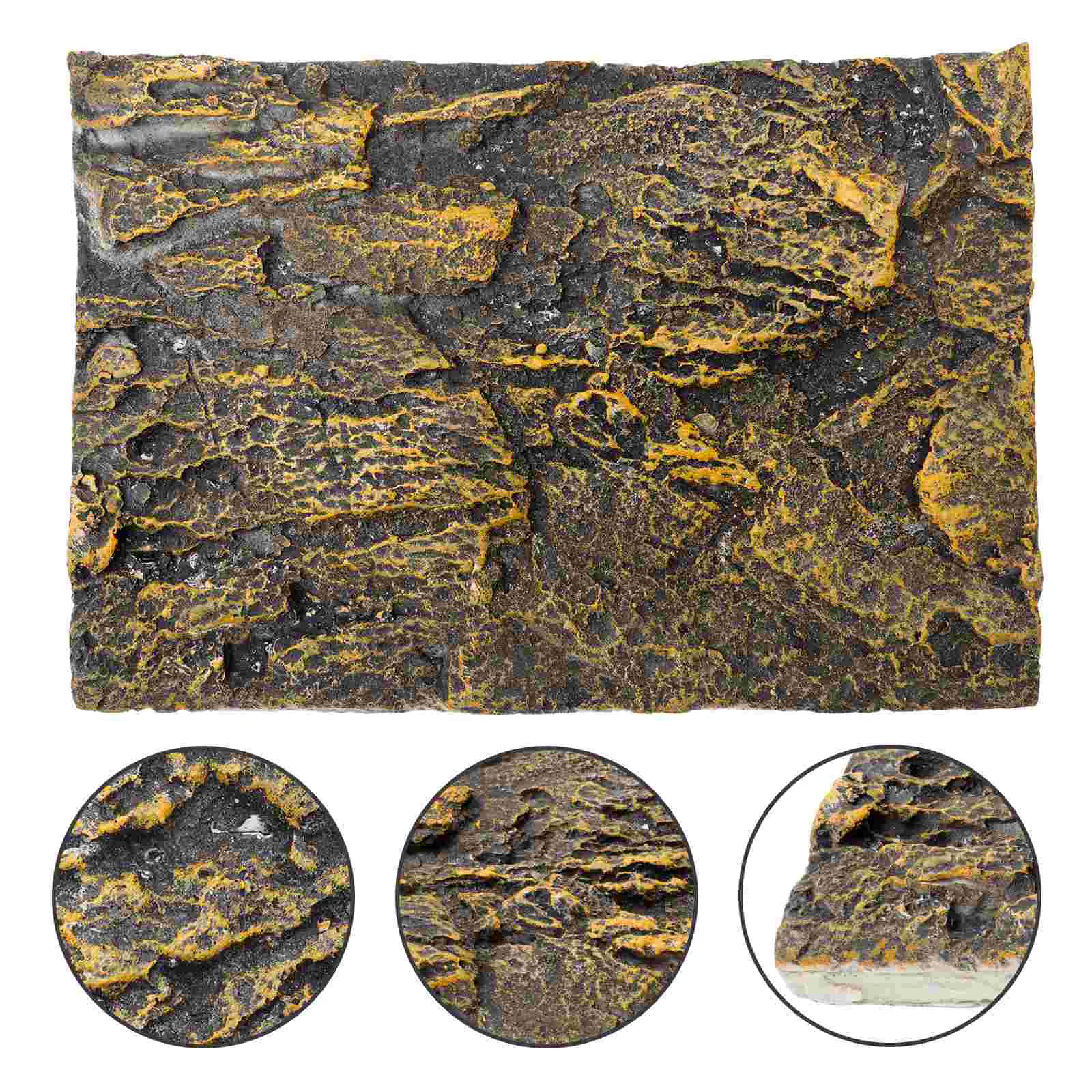 

Accessories Background Rock Fish Tank Reptile Heat Pad Pu Gecko Aquarium for