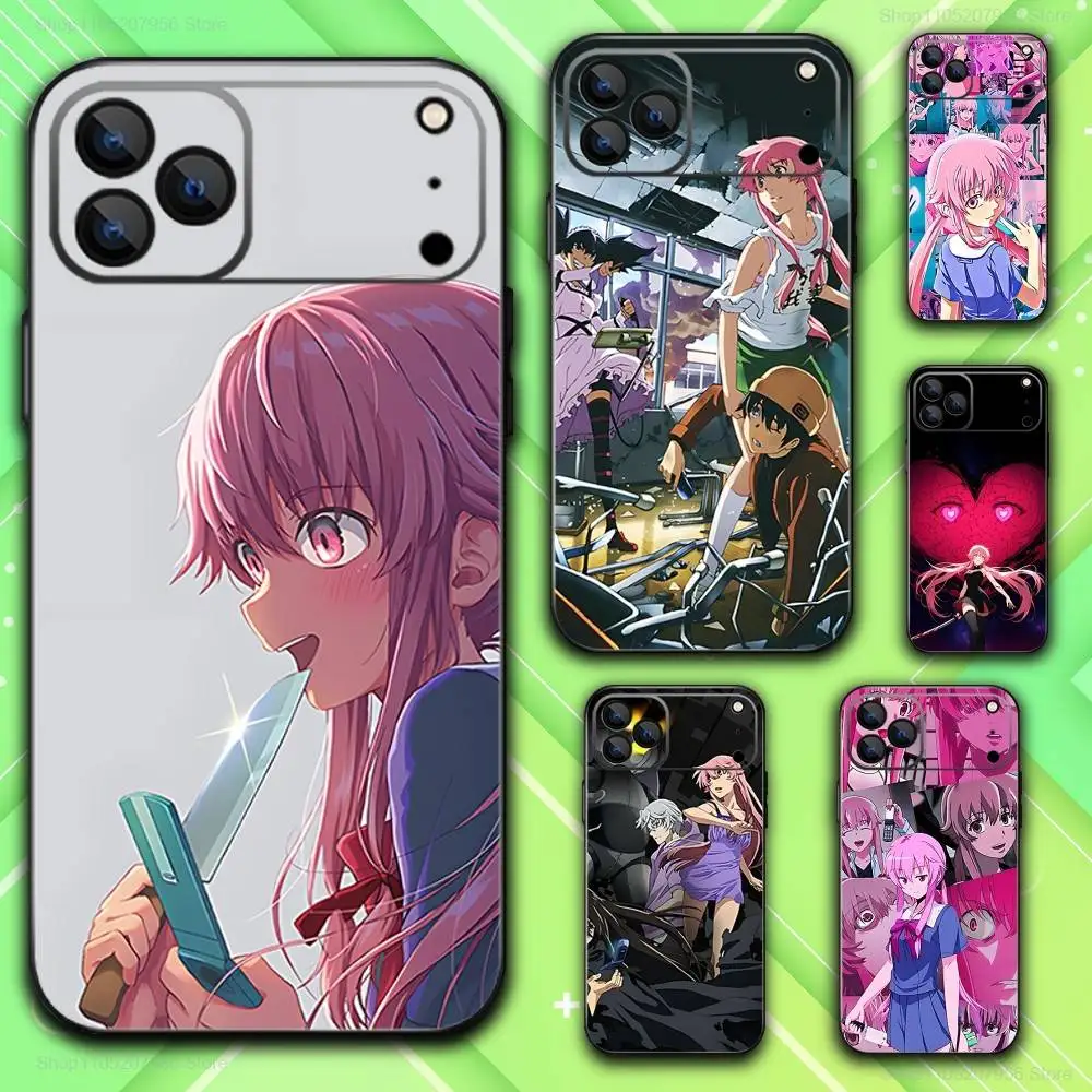 

M-Mirai Anime Gasai Yuno Phone Case For iPhone 17,16,15,14,13,12,11,Plus,E,Air,Pro,Max,Mini Black Cover