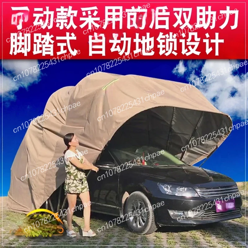 Fully Automatic Hydraulic Folding Carport Home Sunscreen Canopy Outdoor Mobile Telescopic Garage Electric Shade Parking Shed