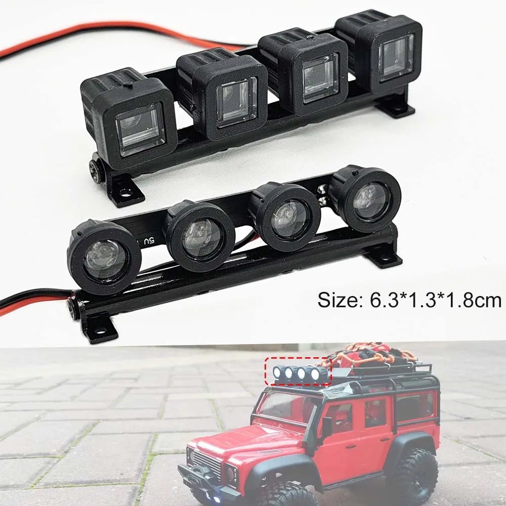

RC Car Roof Light for TRX4 Defender Simulation Top Lamp Round /Square Lights Remote Control Car Modified Parts Toy Accessories
