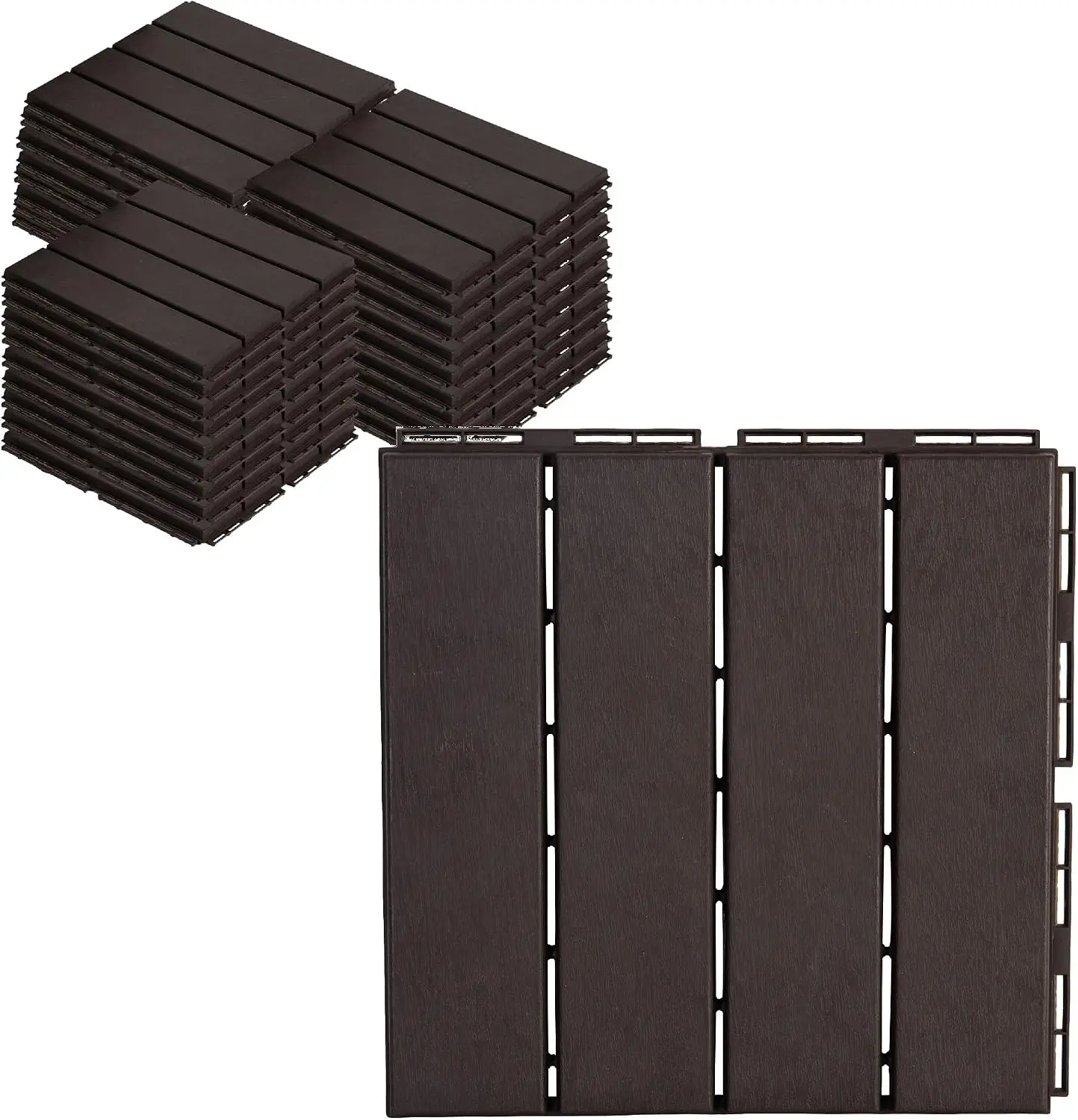 Interlocking Deck Tiles Plastic Waterproof Outdoor Flooring 12