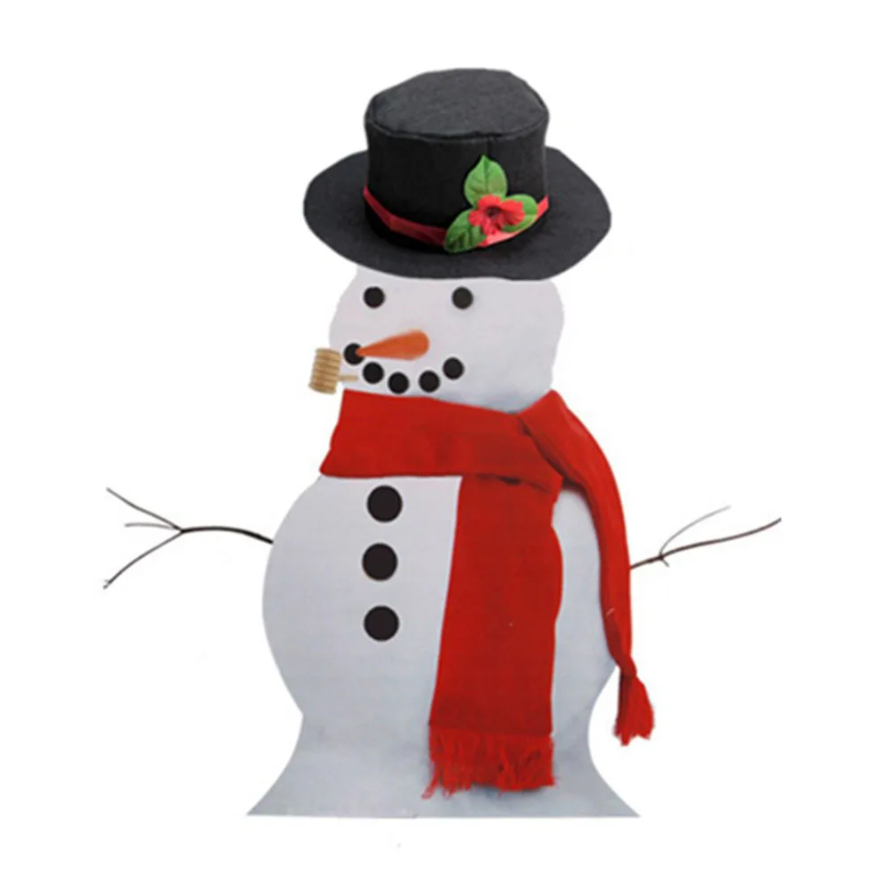 

14Pcs Snowman Building Kit Winter Activity Set for Adults Holiday Decoration with Non-Woven Hat Red Scarf Carrot Nose