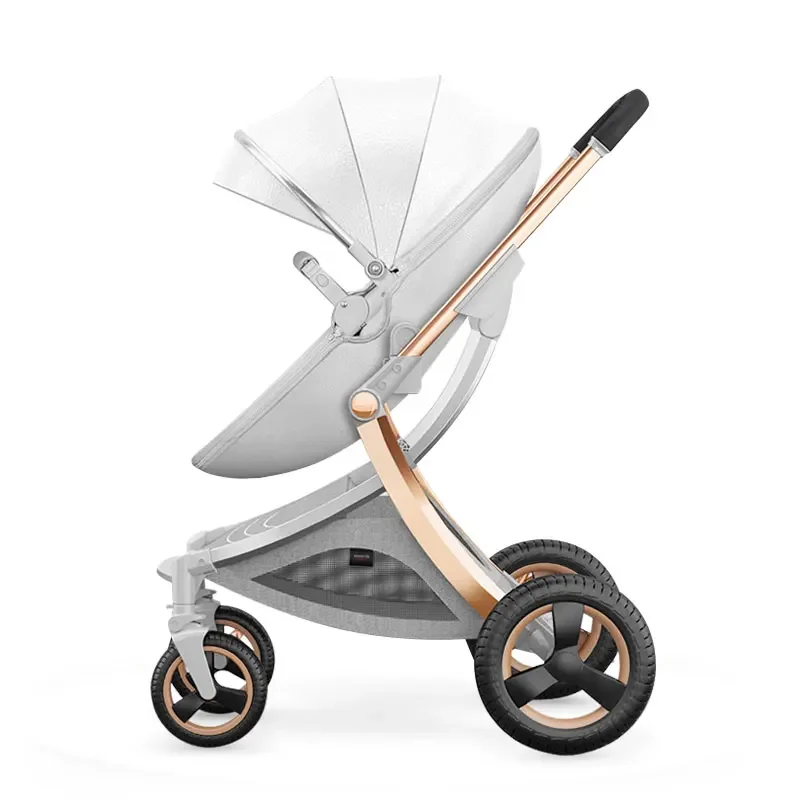 Wholesale price baby stroller easy folding luxury pram egg shell shape 3 in 1 baby carriage for newborn