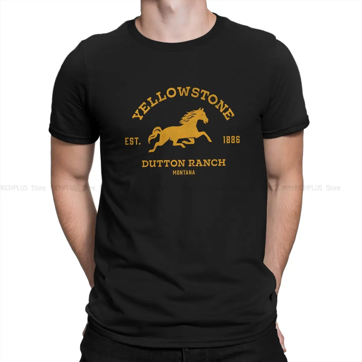 Yellowstone National Park TShirt Dutton Ranch Gold Montana Elegant Polyester T Shirt Oversized Men Tee Shirt Ofertas Big Sale