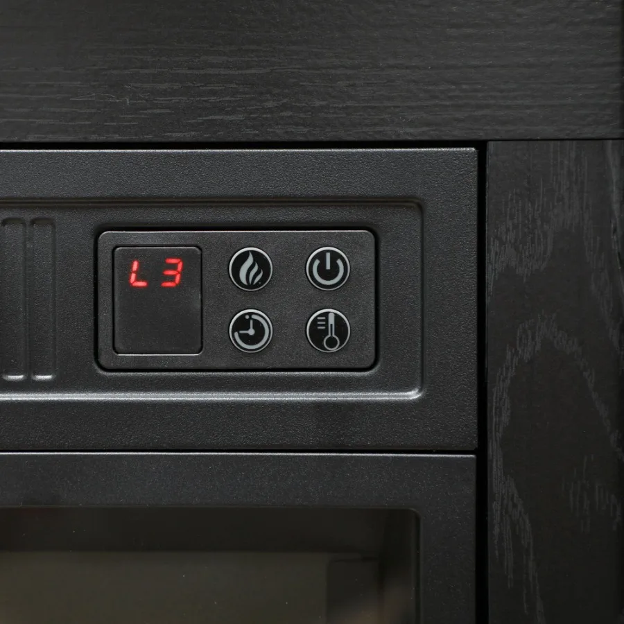 HOMCOM 27 "مدفأة كهربائية مع رف محيطي 1400 واط مدفأة قابلة للاستبدال مع سجل واقعي وتأثير اللهب #2