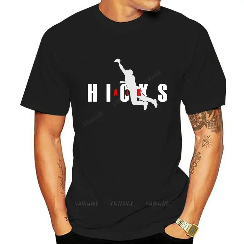 Beach man tee shirt fashion print tees Air Hicks Aaron Hicks New York Baseball Fan T Shirt male cool short sleeve cotton tops