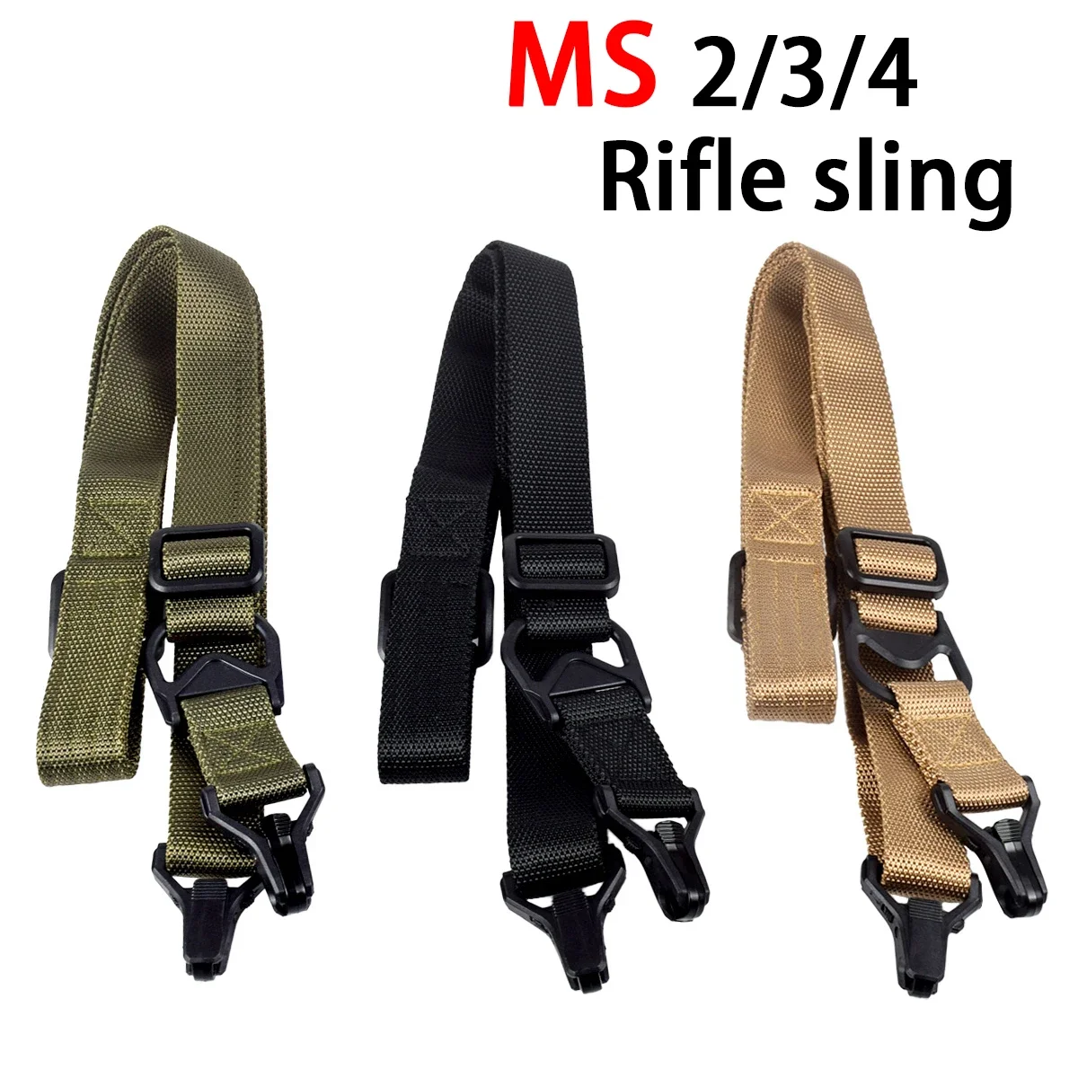 MS2 MS3 MS4 Gun Sling Multi-Mission Sling Strap Outdoor Airsoft AR AK Rifle Gun QD sling Tactical Shooting Adjustable Belt Rope