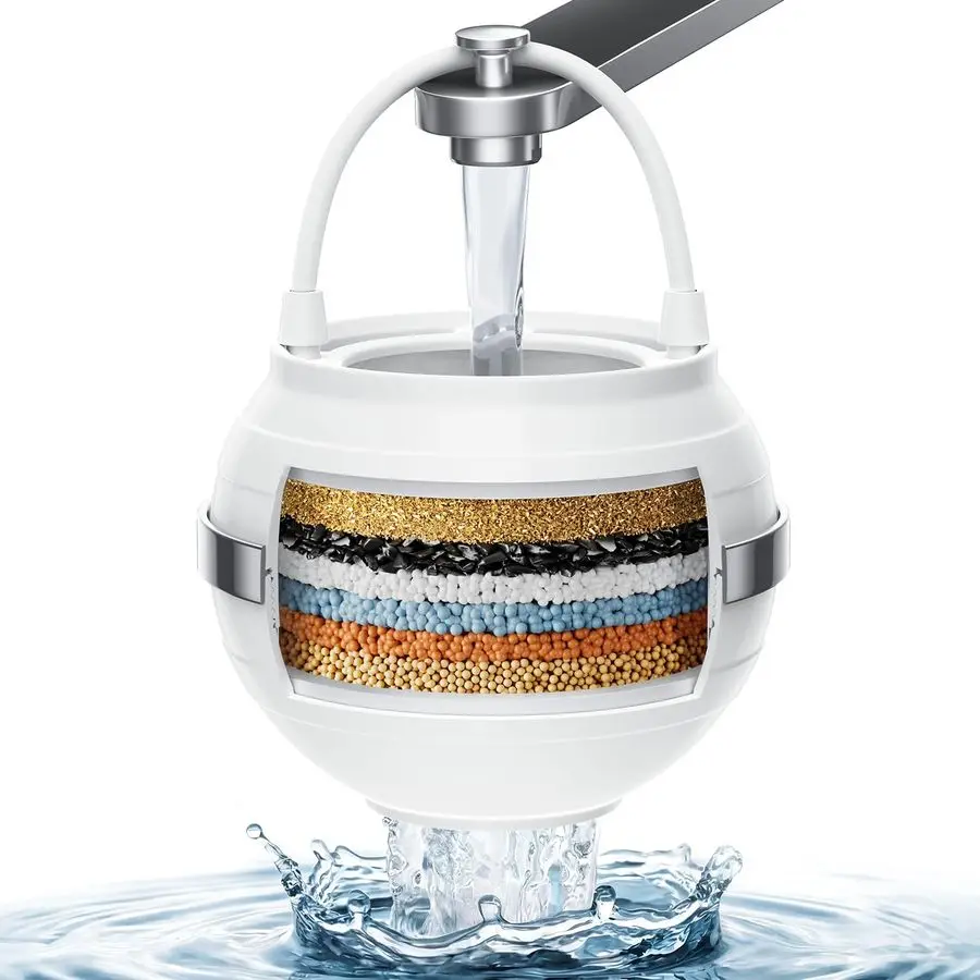 

Фильтр для смесителя ванны с переливом, удаляющий 99% хлора и смягчающий воду, идеальный фильтр для ванной для более здоровых волос