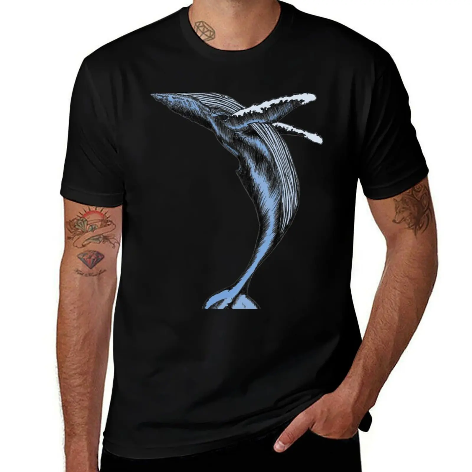 Whale Dance Breach T-Shirt Trendy Print Short Sleeve T-Shirt