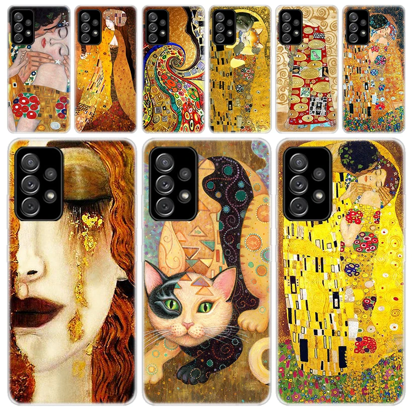 Kiss by Gustav Klimt Desig Soft Phone Case for Samsung Galaxy A51 A50S A41 A31 A21S A11 A71 A70 A40 A30S A20E A10 A6 A7 A8 + A9 