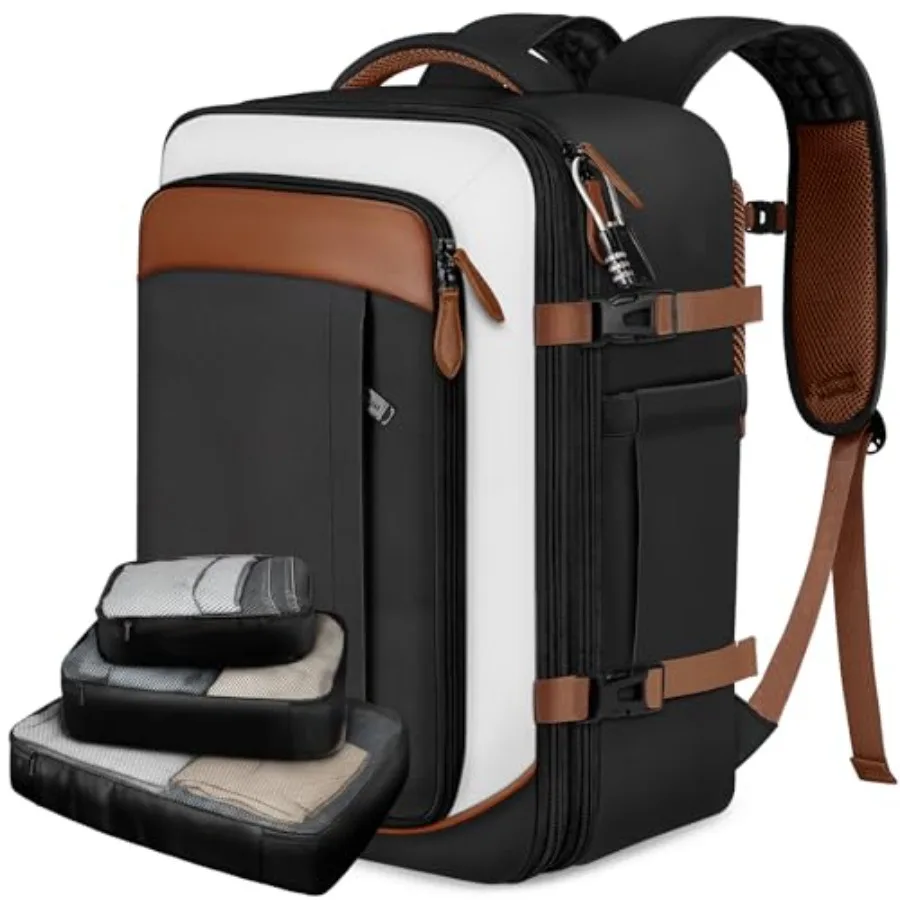 

40L Expandable Carry On Travel Backpack for Men Women Water-Resistant Anti-Theft Lightweight Business Weekender Backpack with 3