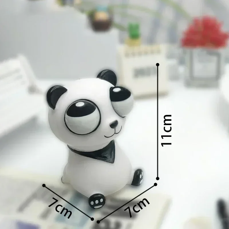 Funny Grass Worm Pinch Toy Panda  Stress Relief Fidget Decompression Toy  Eyes Squeeze Toys Relieve Anxiety Stress Relief Slug