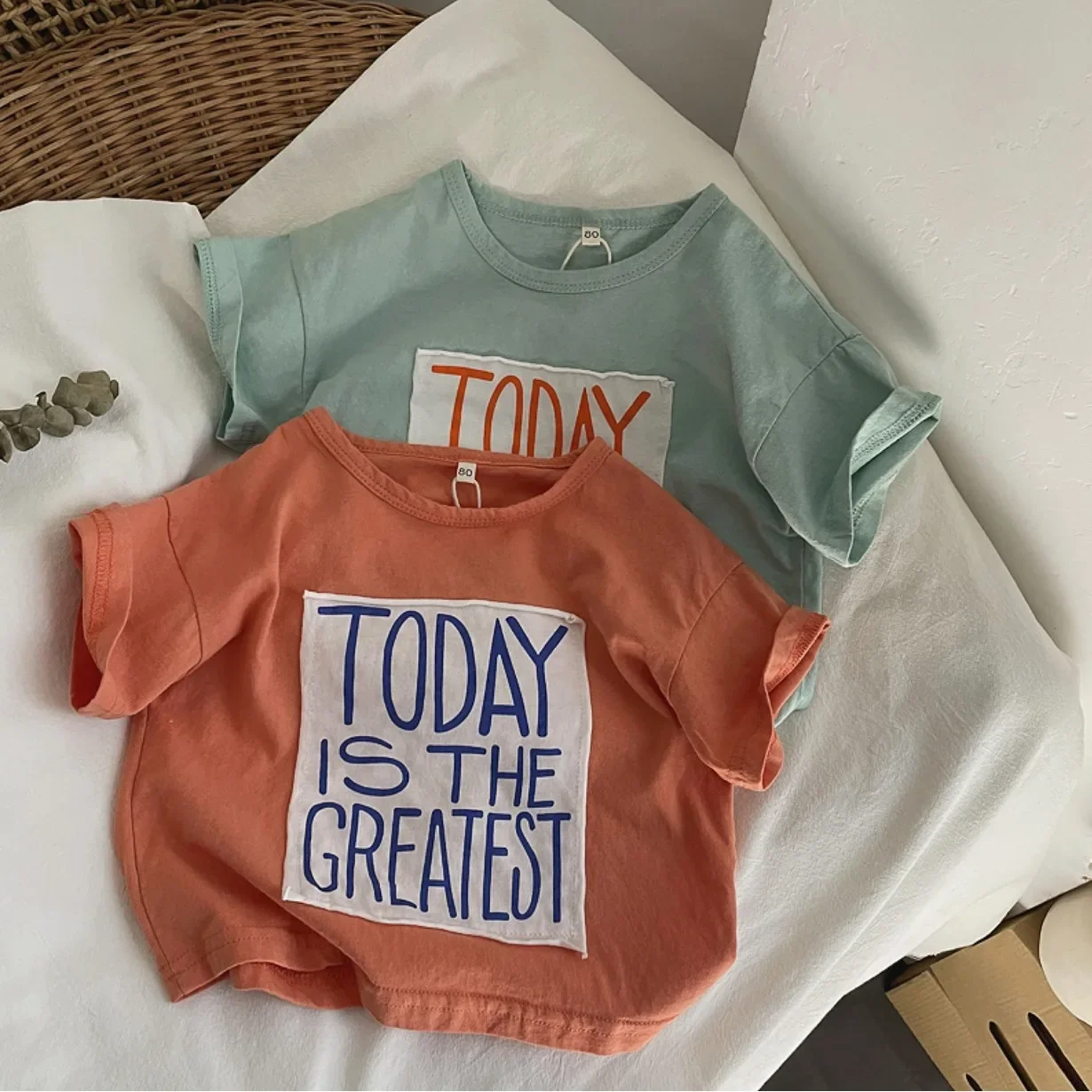 الصيف الأطفال الفتيان تي شيرت القطن إلكتروني المرقعة الرضع طفل الفتيان تيز فضفاضة الياقة المستديرة طفل أطفال بنين قصيرة الأكمام أعلى #2