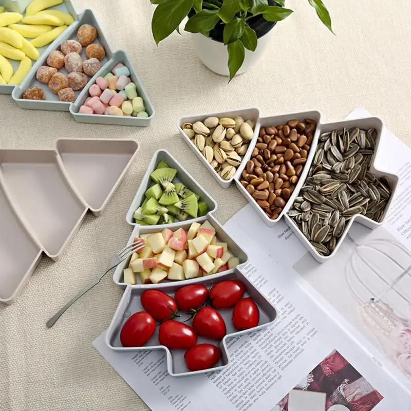 2PCS Creative Tree Shape Perfect for Seeds Nuts and Dry Fruits Plates Bowl Dish Plate Tableware Breakfast Tray Kitchen Tableware