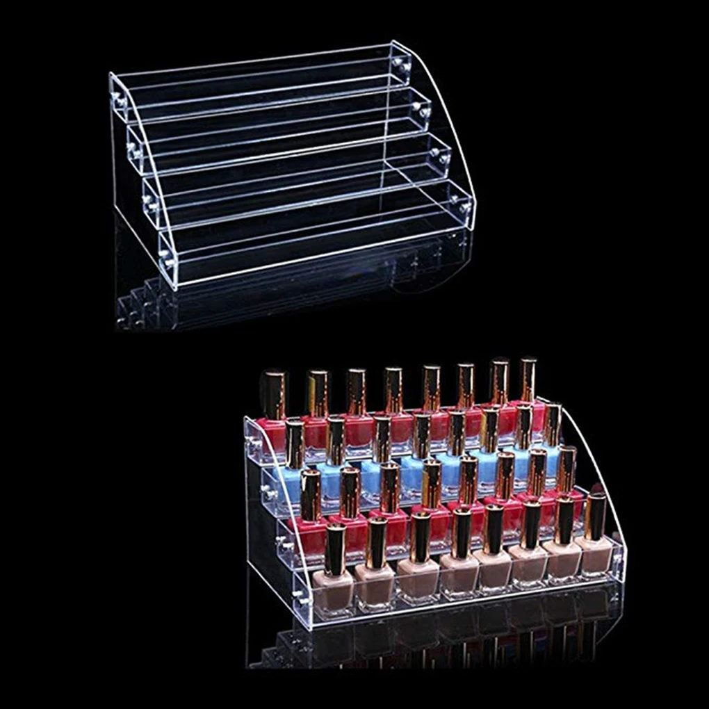 Multi-layer Nail Display Stand Transparent Nail Gel Storage Rack Plastic Art Shop Exhibition Box Lipstick Powder Cake Storage