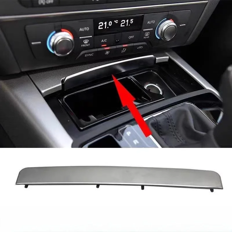 Voorkant Centrale Asbak Cover Push-Pull Heldere Strip Chroom Zilver En Zwart Clip Voor Audi A6 A7 A6 Allroad A6l C7 S6 S7 Rs6 Rs