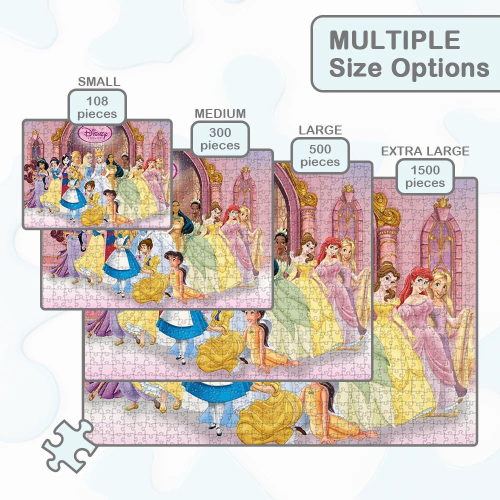 성인을위한 다양한 디즈니 공주 퍼즐 성 문 포즈 독특한 디자인 직소 퍼즐 불안한 사람들을위한 재미있는 가족 게임 장난감