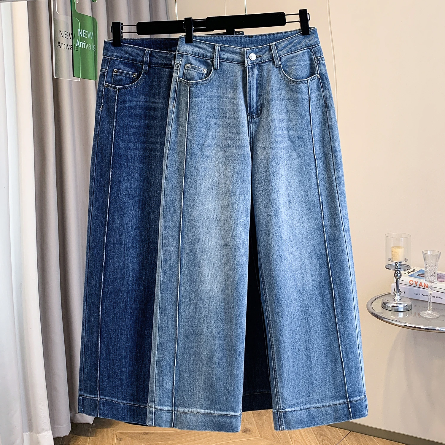 

Модные женские джинсы с высокой талией и прямыми штанинами, весна-лето, новый стиль, повседневные, удобные, больших размеров, брюки-харлан