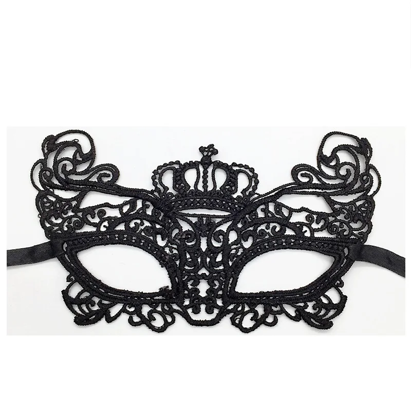 Mystery Crown Stereotyp Spitzenmaske Hohle Augenmaske Krone Halloween Weihnachten Maskerade Partyzubehör