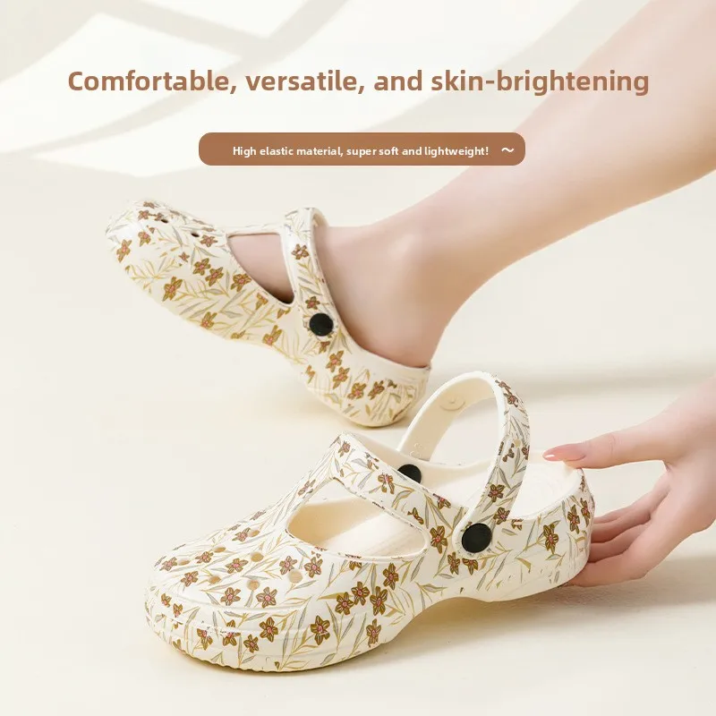 2026 Fashion Thick Sole Slippers Women Outdoor Wear-resistant Leisure Sandals Classic EVA Shoes Waterproof Beach Shoes Women