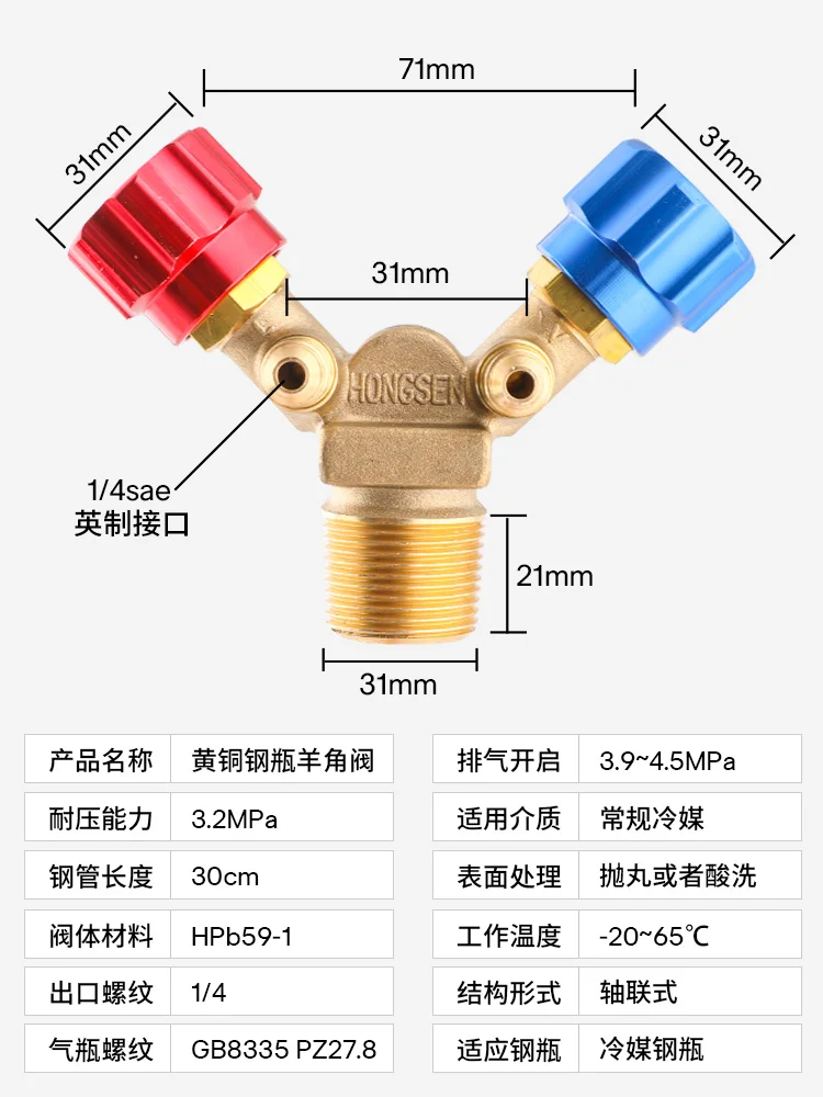 Special Steel Cylinder Valve for Refrigerant Recovery and Filling/explosion-proof Refrigerant Cylinder Nozzle Valve