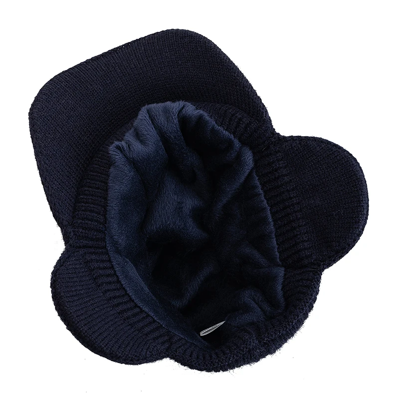 New Unisex Winter Hat Plush Fur Lined Warm Earflap Hat Casual Beanie Cap For Men Women Outdoor Keep Ear Warm Knitted Hat