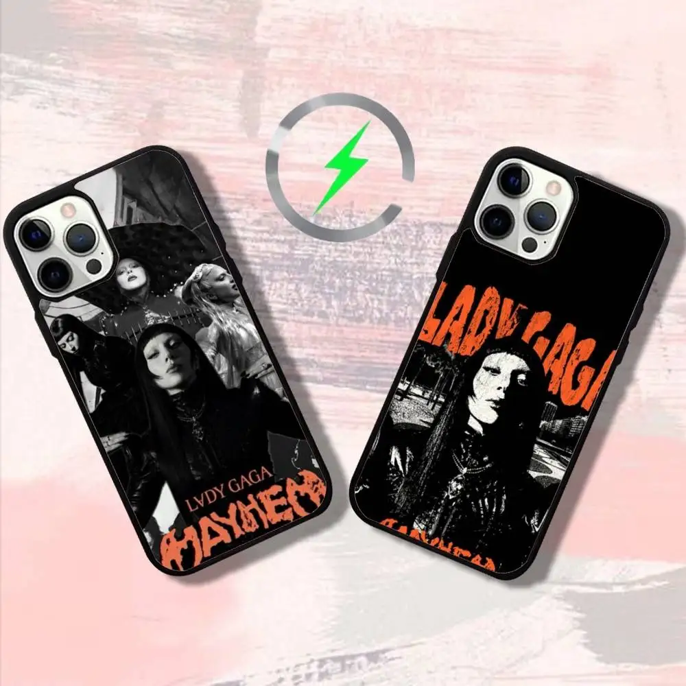

L-Lady G-Gaga Mayhems Phone Case For iPhone 16,15,14,13,12,11,Pro,Max,Plus,Mini,SE4,E Magnetic Magsafe Wireless Charging