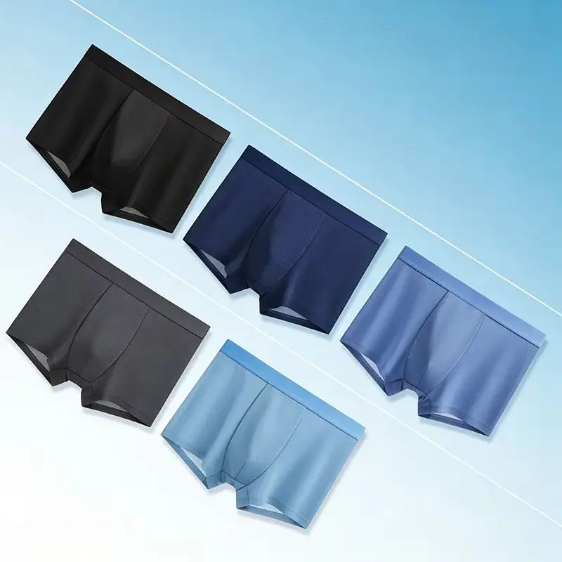 

Cool Smooth Men's Ice Silk Boxer Briefs Multi Pack Summer Ultra Thin Breathable Quick Dry Elastic Comfortable Underwear