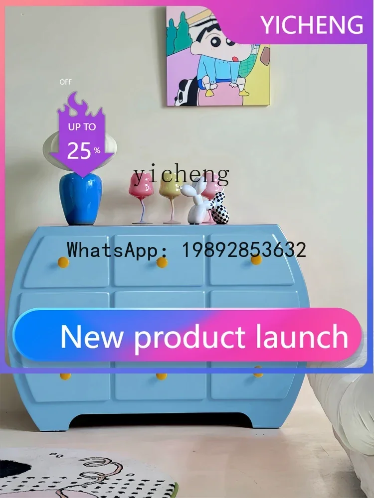 

9 Drawing Cabinet Chest of Drawers Storage Locker Solid Wood Pink Cabinet Bedroom Entrance Cabinet Display