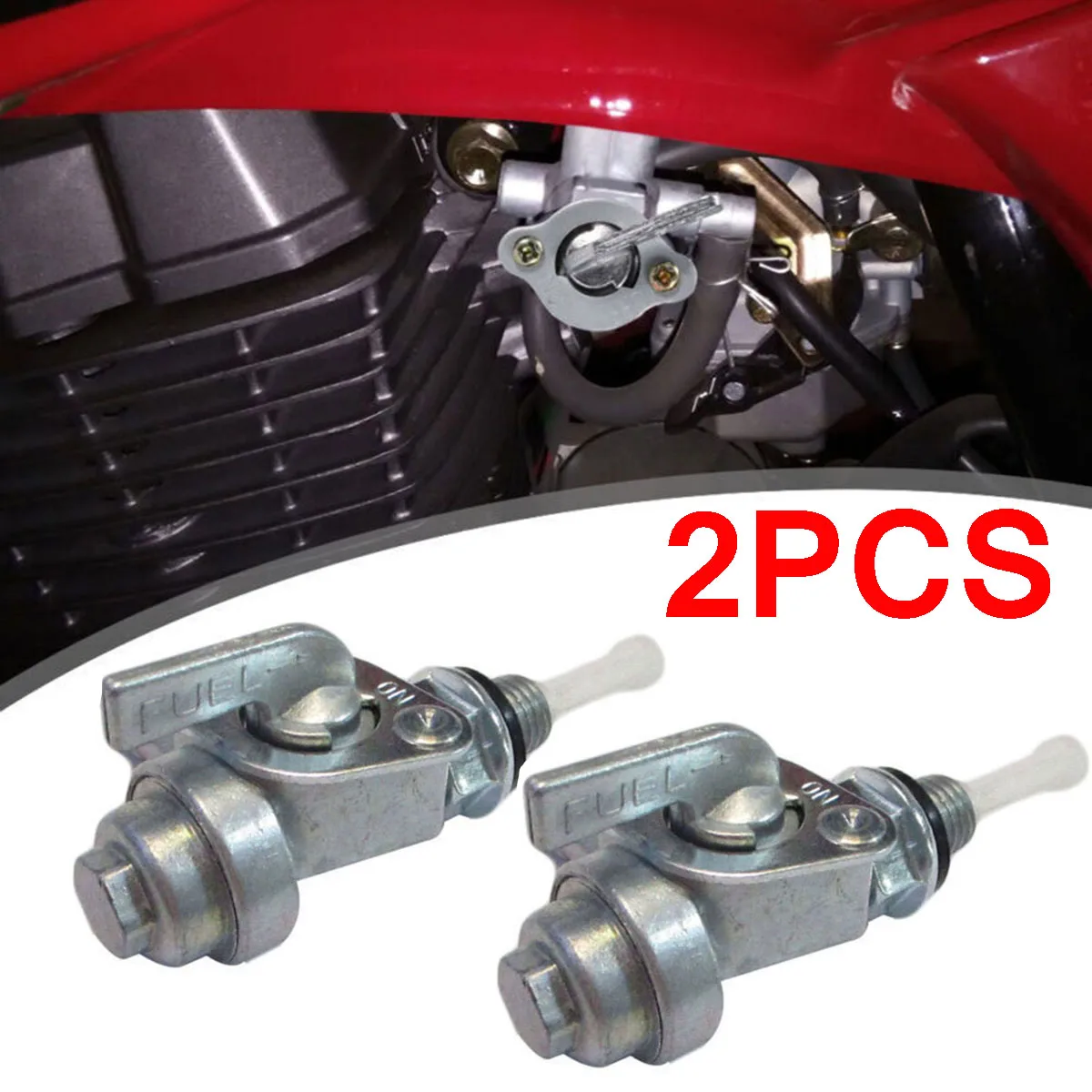 2Pcs M10x1.25 Motorcycle Gas Tank Fuel Switch Shut Off Valve Pump Tap Petcock Generator Oil Tank Taps Gas Engine Tank 1/4
