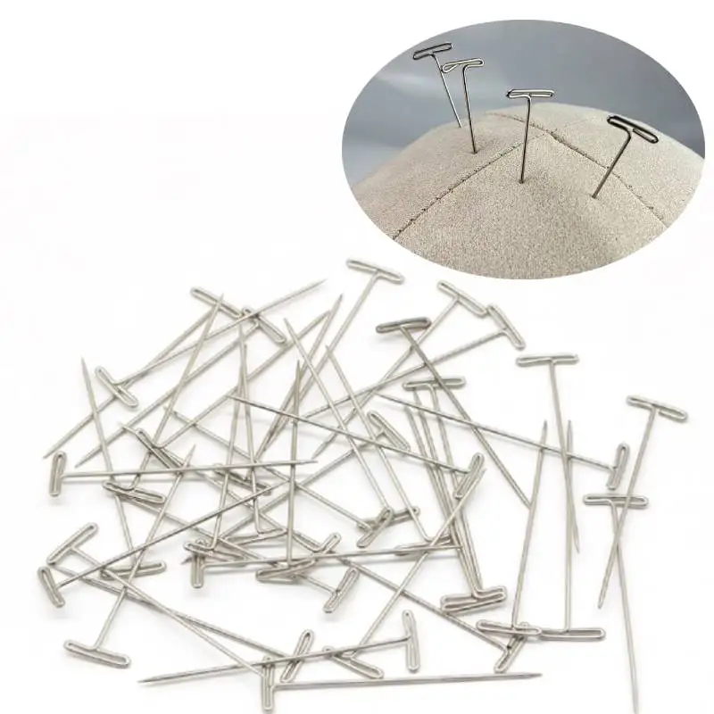 T-Pins do tworzenia peruk / wyświetlania na piankowej główce Styl T Pin Needle T pins Głowica manekina ze stali nierdzewnej Typ szycia Salon fryzjerski