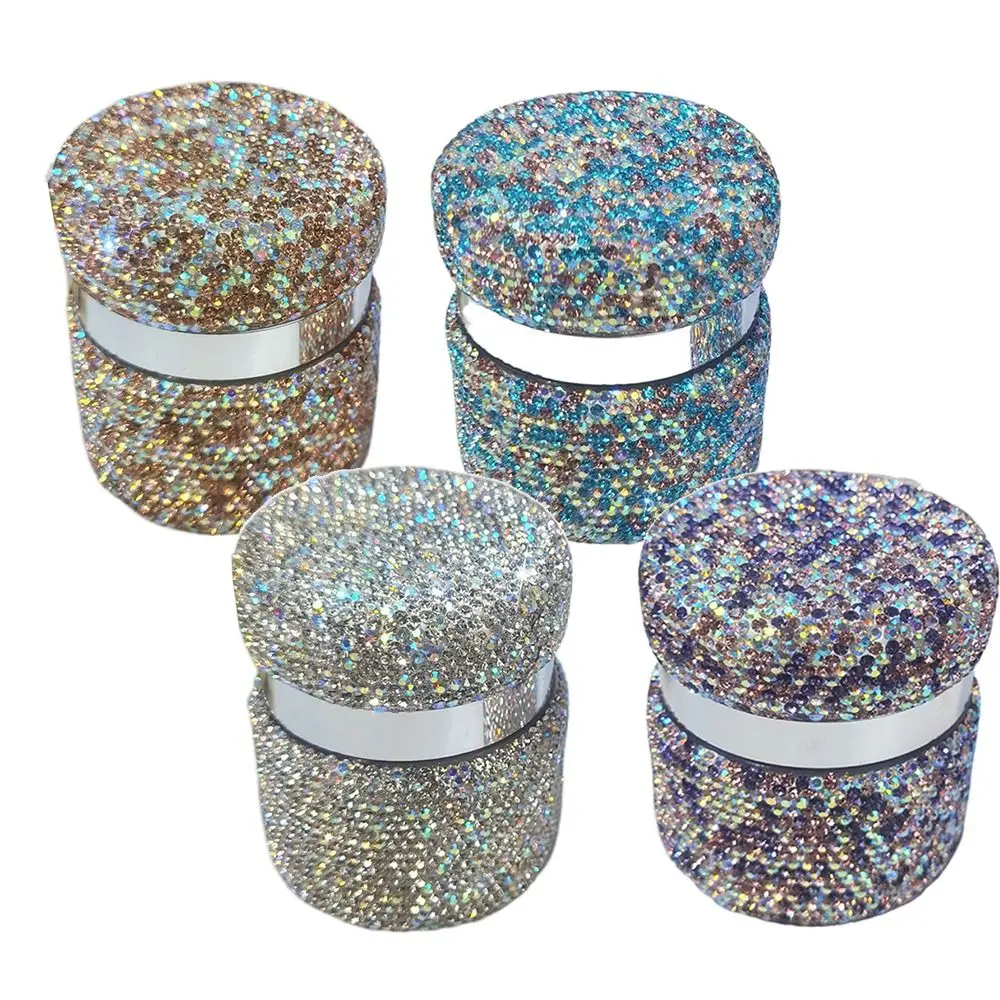 Rhinestone Airless Cream Bottle Dispenser Refillable Push Down Pump Cosmetic Container Leak Proof Space Saving Empty Glass Jar