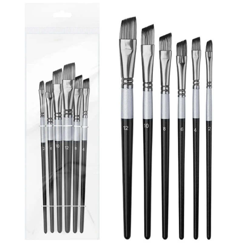 Pincel de artista profesional de 6 uds para pintura de arte Gouache de acuarela principiante