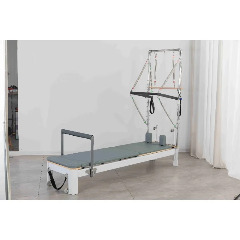 YTYIN Aluminum Reformer Tower With 8 Springs Roll Down Bar Adjustable Health Pilates Studio Clinical Half Trapeze