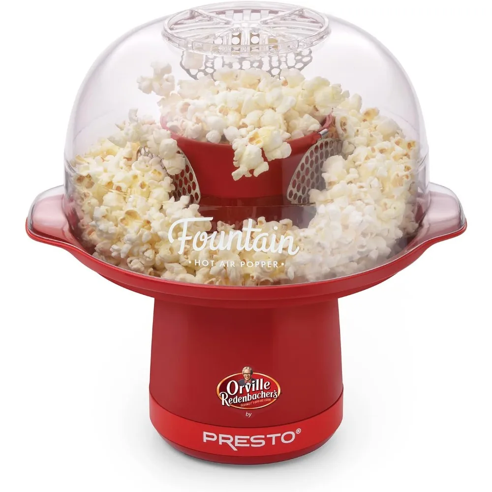 Hot Air Popper Popcorn, 20 Cups, Red, Manual, Plastic, Specially engineered stainless steel, easy clean.