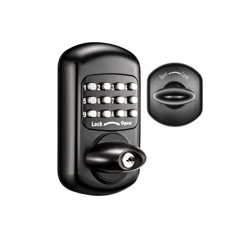 Plating Locks Mechanical Push Button Door Lock No Need Power Double Exterior Keyless Combination Code Lock High Low Temperature