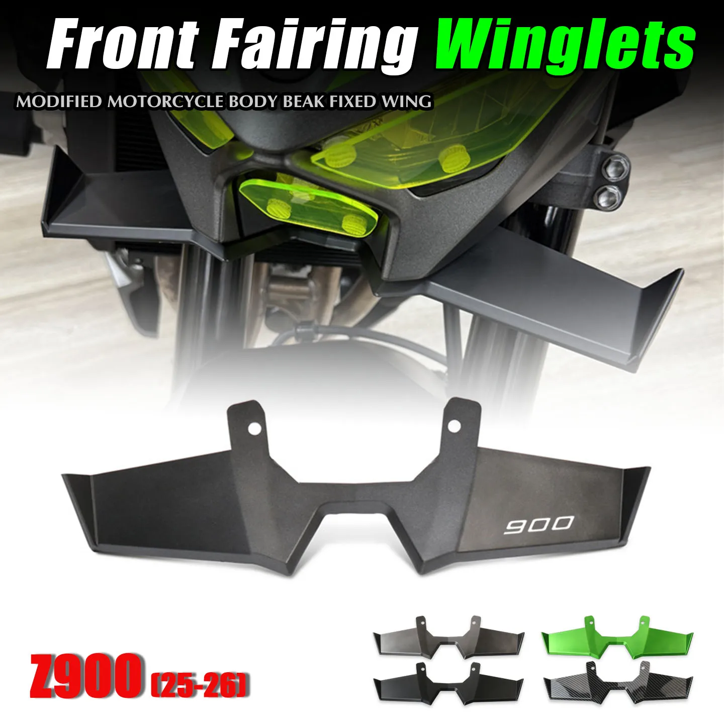 Für Z900 2025 2026 Motorrad Frontverkleidung Winglets Aerodynamische Flügelabdeckung Schutzgarnitur für Z900 2025