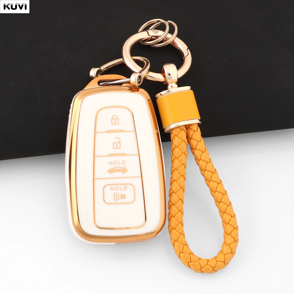 4 Buttons TPU Car Smart Key Case Cover Shell Fob For Toyota Corolla Prius Camry CHR C-HR RAV4 Altis Land Cruiser Prado Keyless