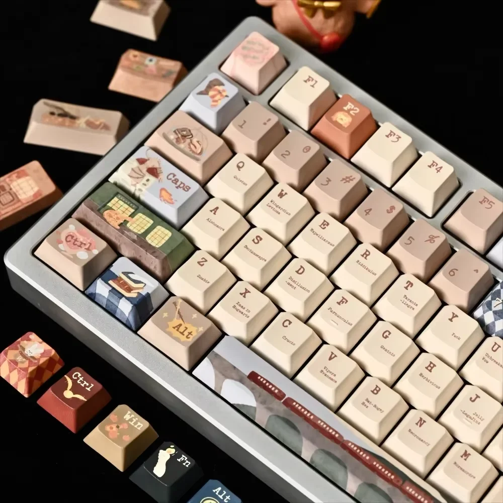 Welcome to Diagon Alley 143 Key PBT Cherry/SOA Keyboard Keycaps for MX Switches, Customized Mechanical Keyboard Accessories