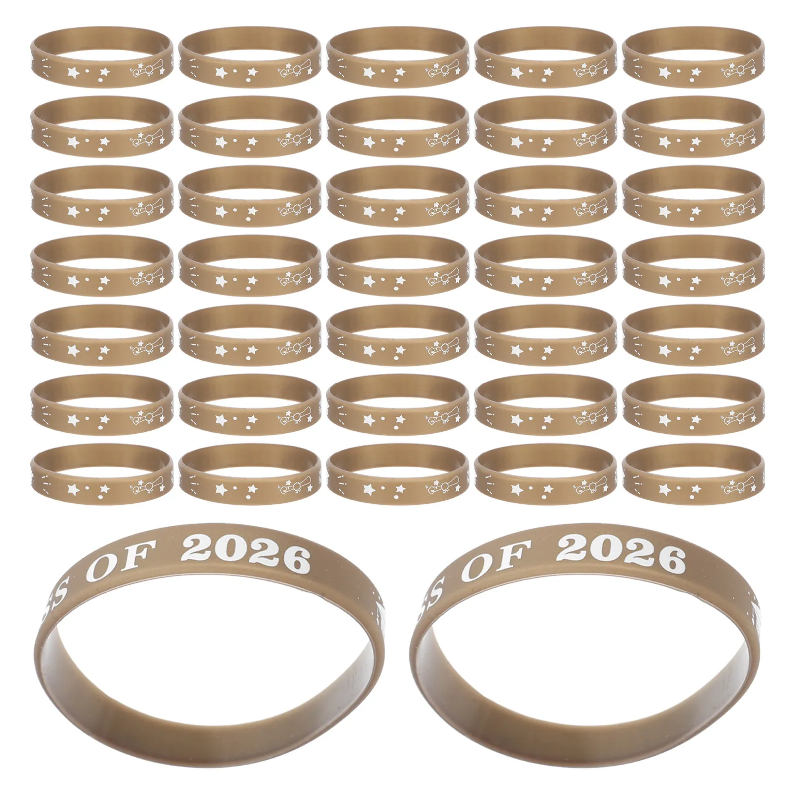 50 Pcs Congrats Grad Silicone Bracelets Party Favors Graduation Commemorative Debossed Wristbands College Graduate