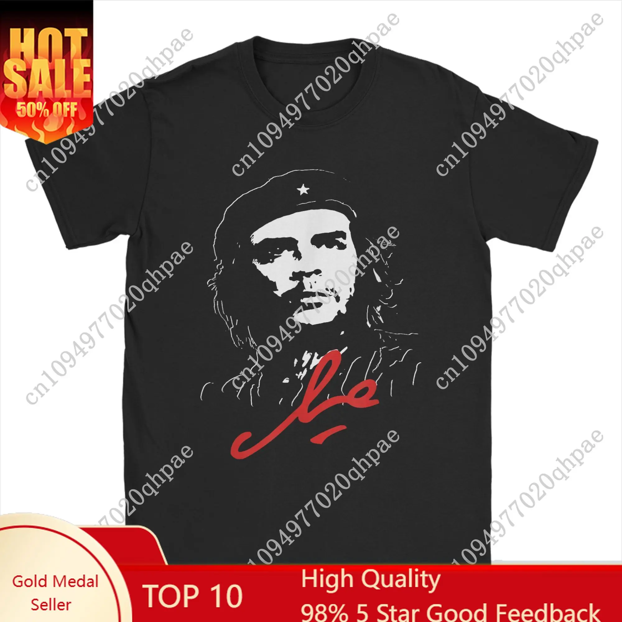 

Ernesto Che Guevara Cuba T-Shirt for Men Cuban Rebel Guerrilla Cotton Tee Shirt Round Collar Short Sleeve T Shirt 4XL 5XL merch