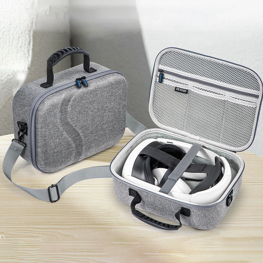 메타 퀘스트 3 용 휴대용 하드 보호 여행 케이스, 패션 하드 보호 운반 케이스, 확장 가능한 용량 VR 게임 가방