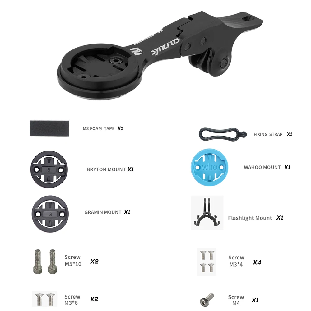 Per Syncros Fraser o Creston iC cockpits Supporto per computer Gopro/Garmin/Bryton/Wahoo Supporto in lega di alluminio