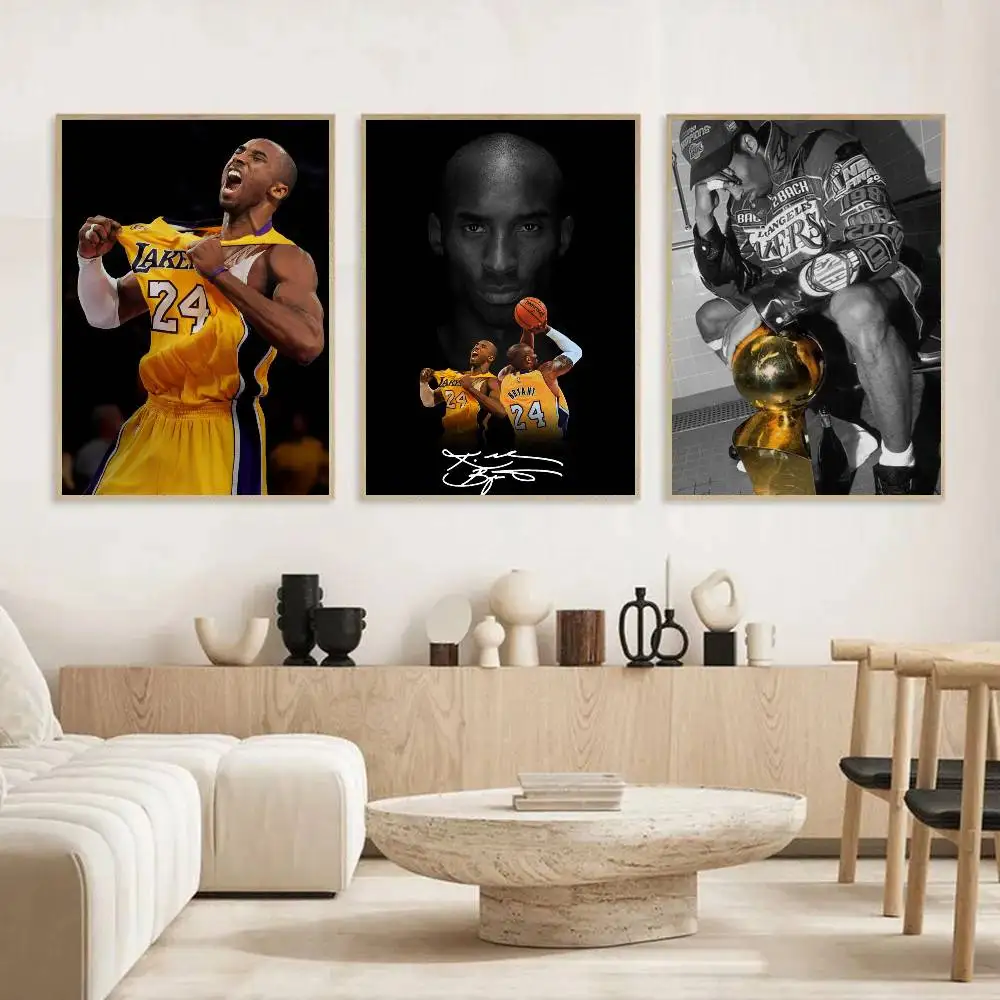 K-Kobe B-Bryant Poster Self-adhesive Art Waterproof Paper Sticker Coffee House Bar Room Wall Decor view 4