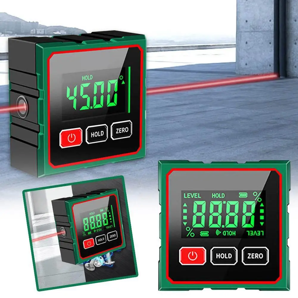 Détecteur d'angle numérique magnétique avec précision Laser, niveau électronique, outils de rénovation de la maison