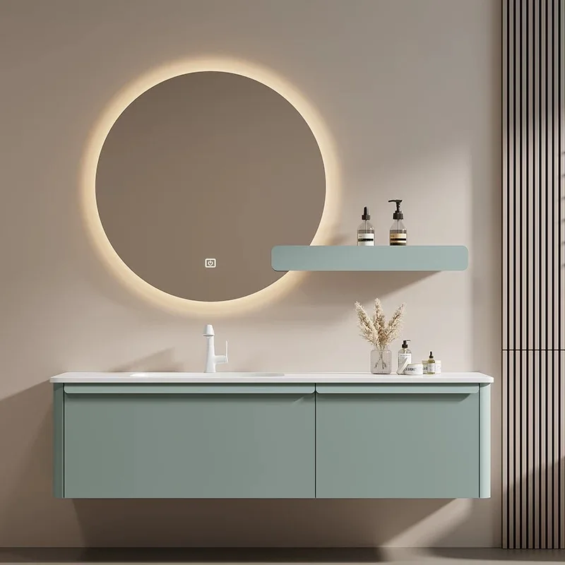 

Встроенная раковина в дизайнерском стиле, шкаф для ванной комнаты, раковина для мытья рук, минималистичная высококачественная настройка