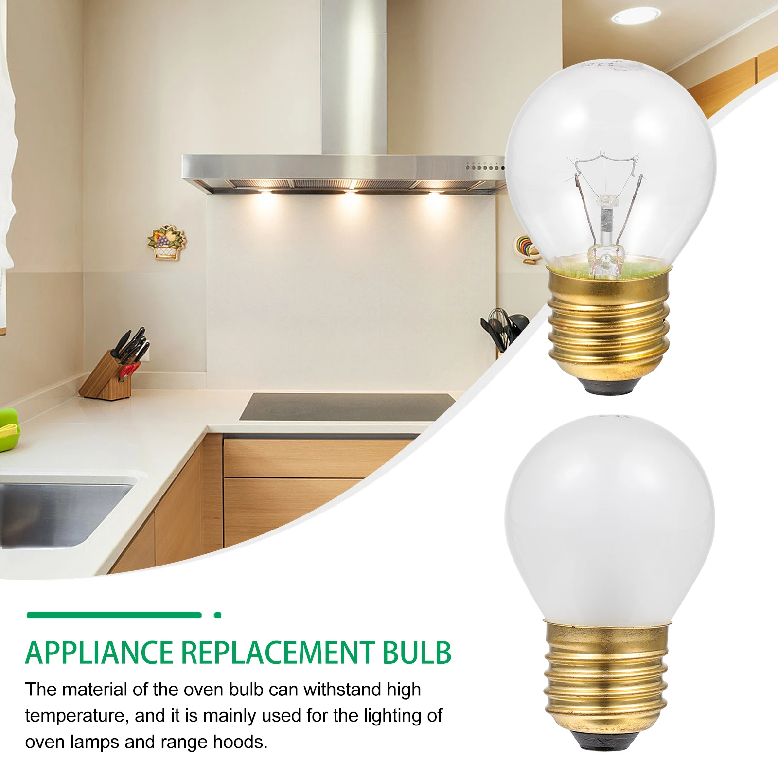 

4pcs E27 Oven Light Bulbs 40W Heat Resistant Microwave Appliance Replacement Lamp Double Helix Filament Built-In Fuse Safety
