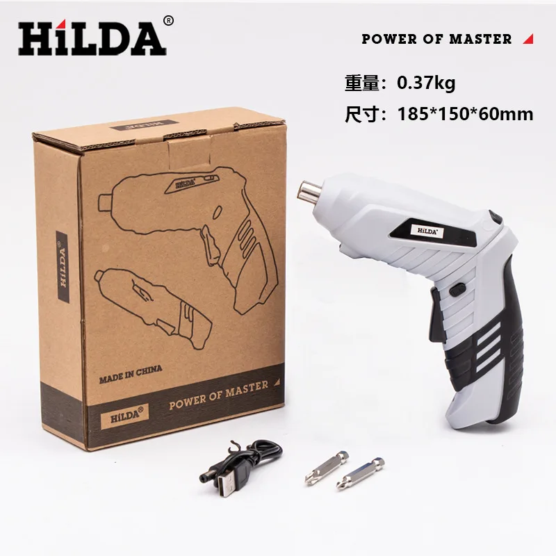 HiLDA Multifunctional rechargeable lithium battery driver mini screwdriver set electric screwdriver