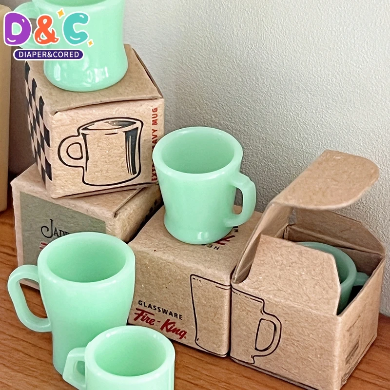 1Set 1:6 Dollhouse Miniature Cup Sticker Cup Packing Box Model for Mug Teacup DIY Decor Toy Living Scene Decor